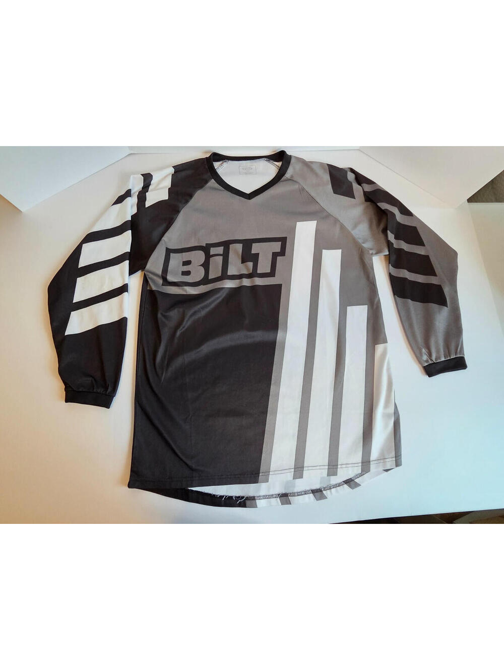 BILT Motocross Jersey Mens Large Black Gray MX ATV Dirt Bike Racing